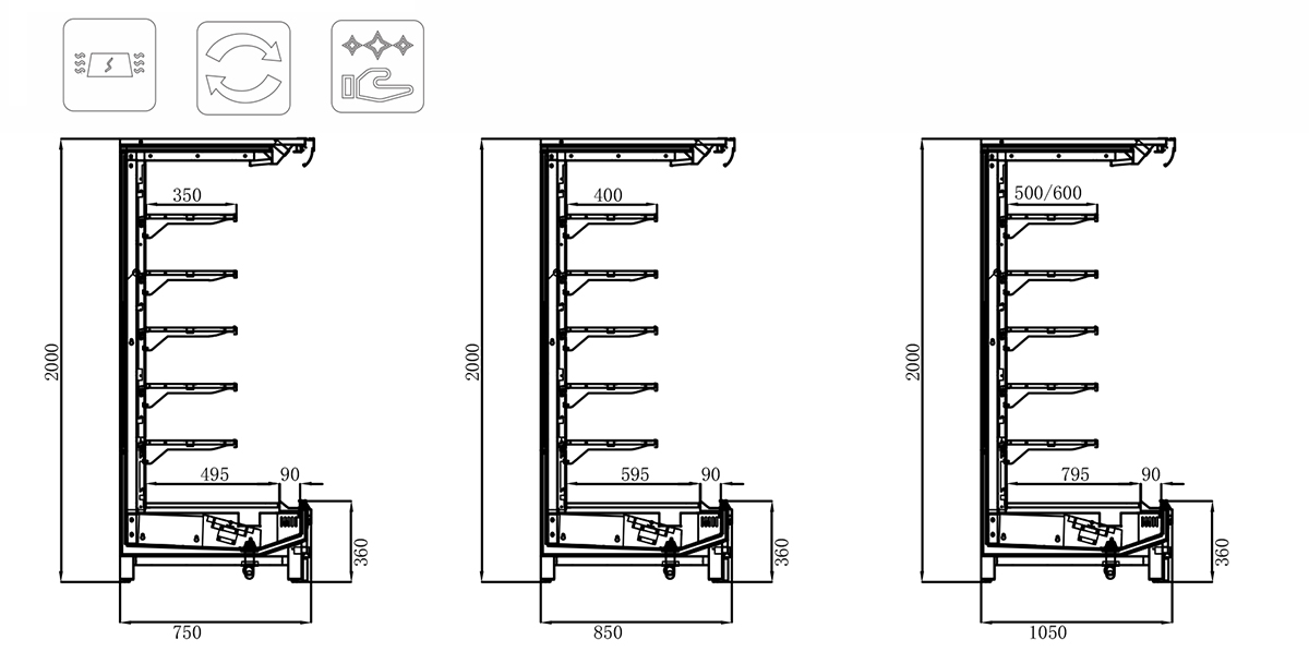 分体冷藏风幕柜2